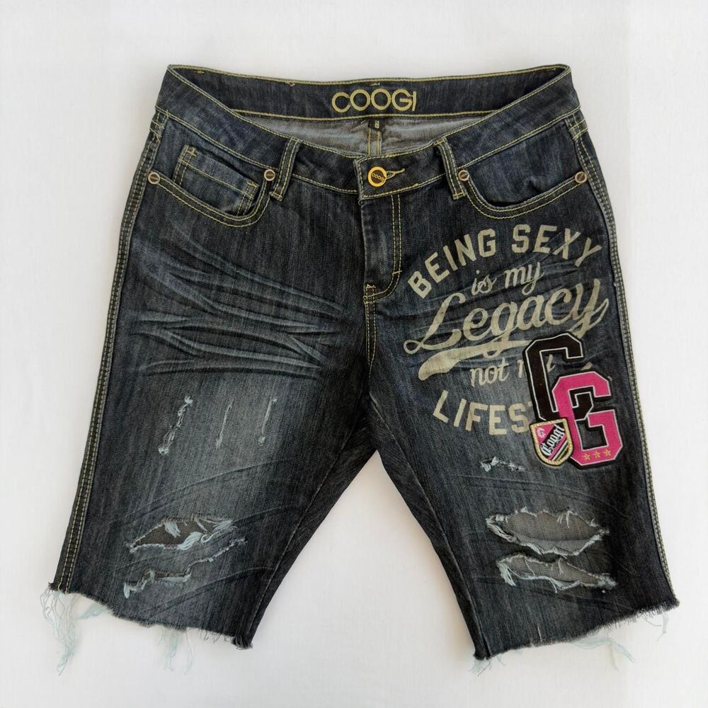Coogi Graphic Denim Capri Shorts Size 7/8